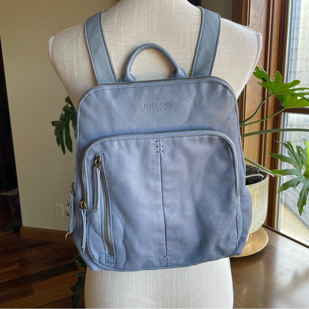 American Leather Blue Backpack